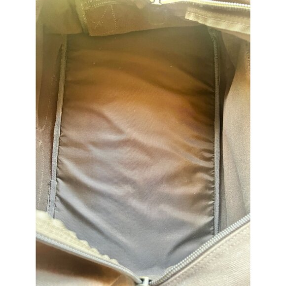 Cabelas Brown Canvas & Leather Travel Bag With Dual Pockets Collapsible bottom - Picture 13 of 16